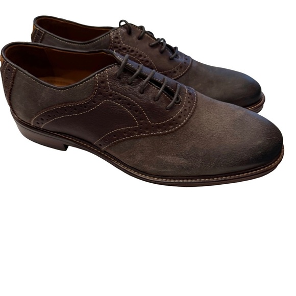 Johnston & Murphy Wagner Saddle Oxford Sheepskin Lined Brogue Sz 8.5M NIB